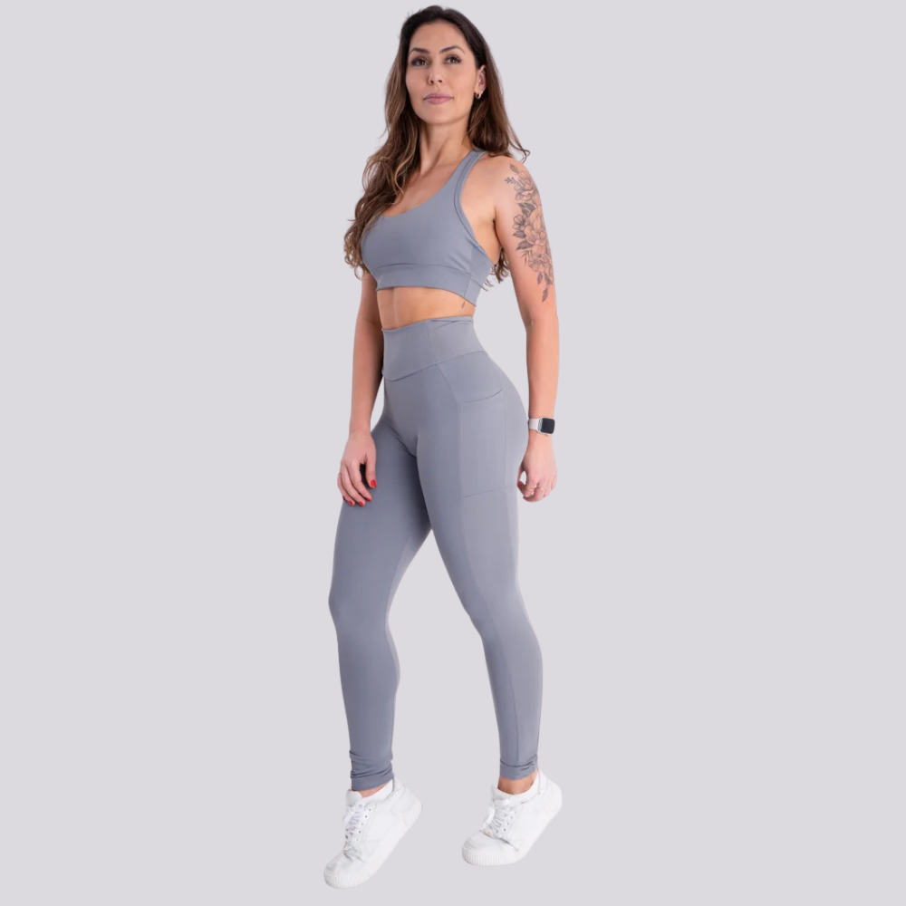 Conjunto Feminino KongFit – Top + Calça de Alta Performance