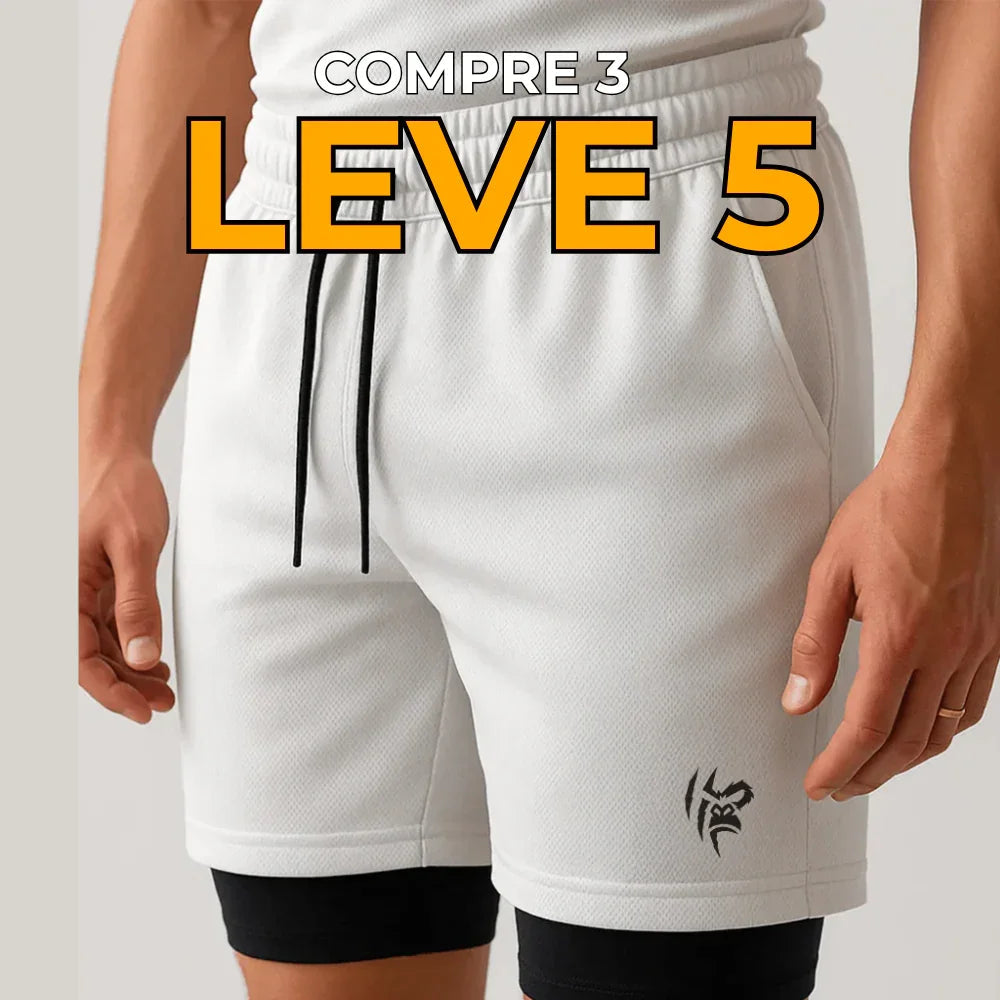 Leve 5 Pague 3 - Shorts Masculino com Compressão e Bolso Interno